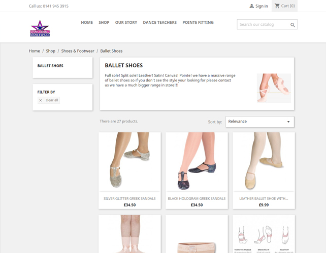eCommerce Website For Dancewear